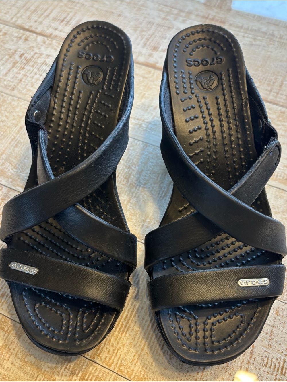 CROCS Black Crisscross Slide Sandals
